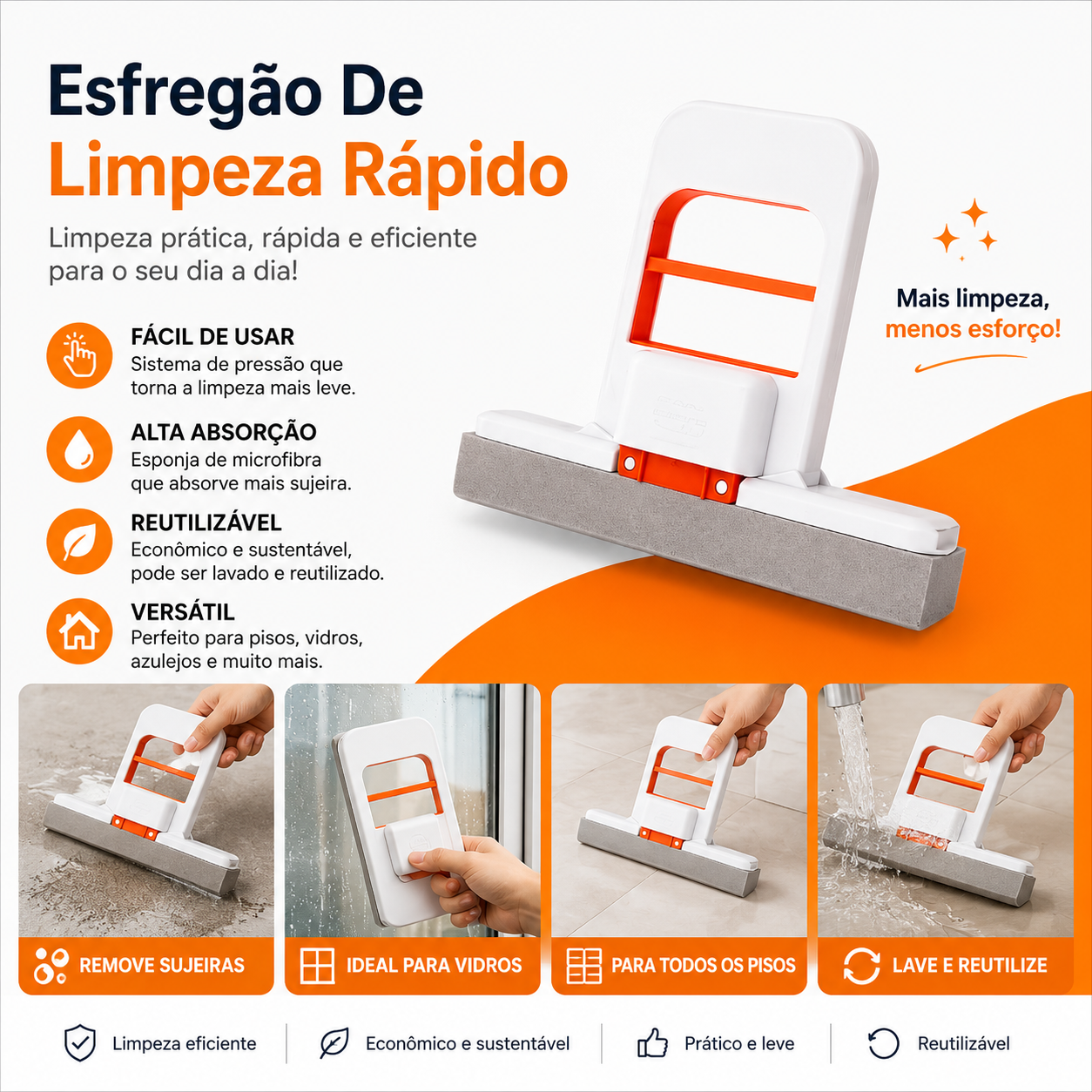 Esfregão para Limpeza Rápida