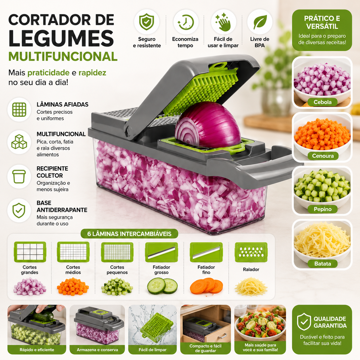 Cortador de Legumes Multifuncional