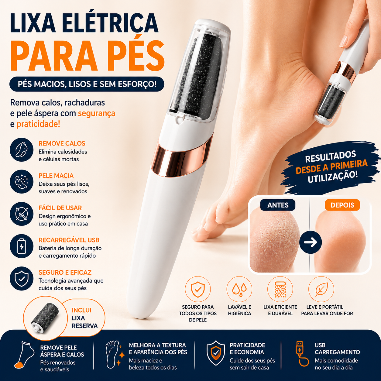 Lixa Elétrica para Pés