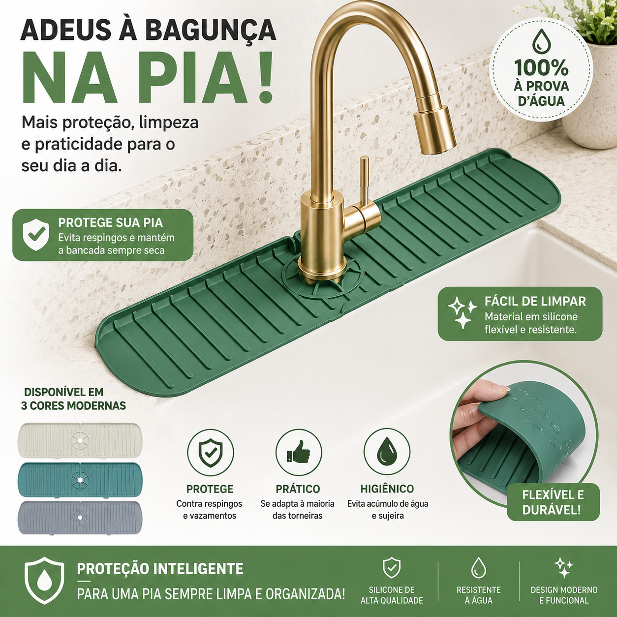 Protetor Antirrespingos para Pia