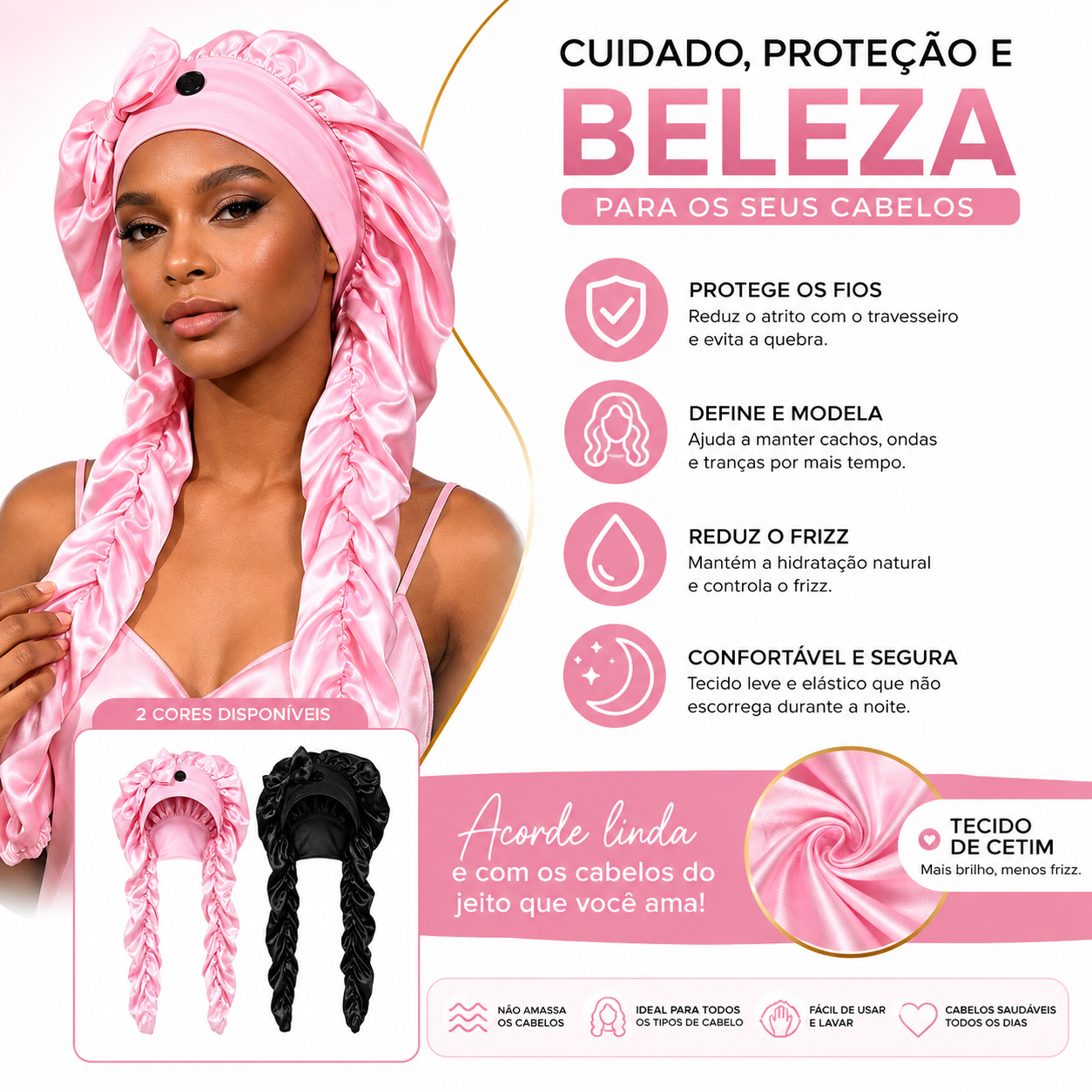 Touca de Cetim Modeladora