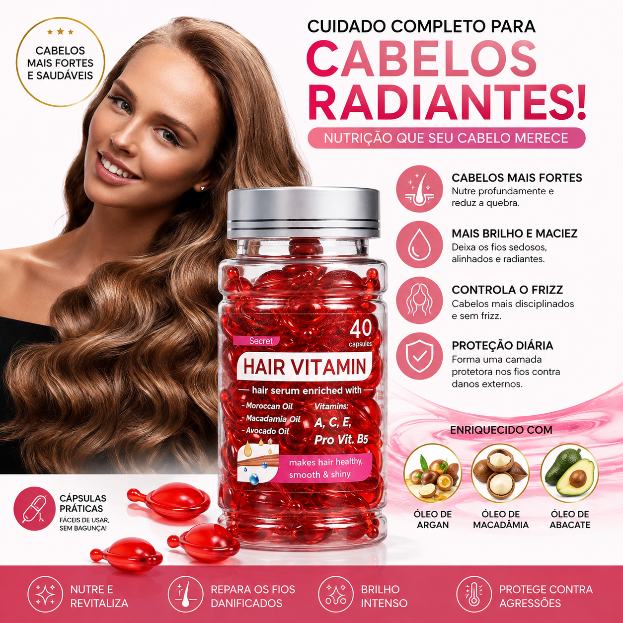Cápsulas Reparadoras para Cabelo
