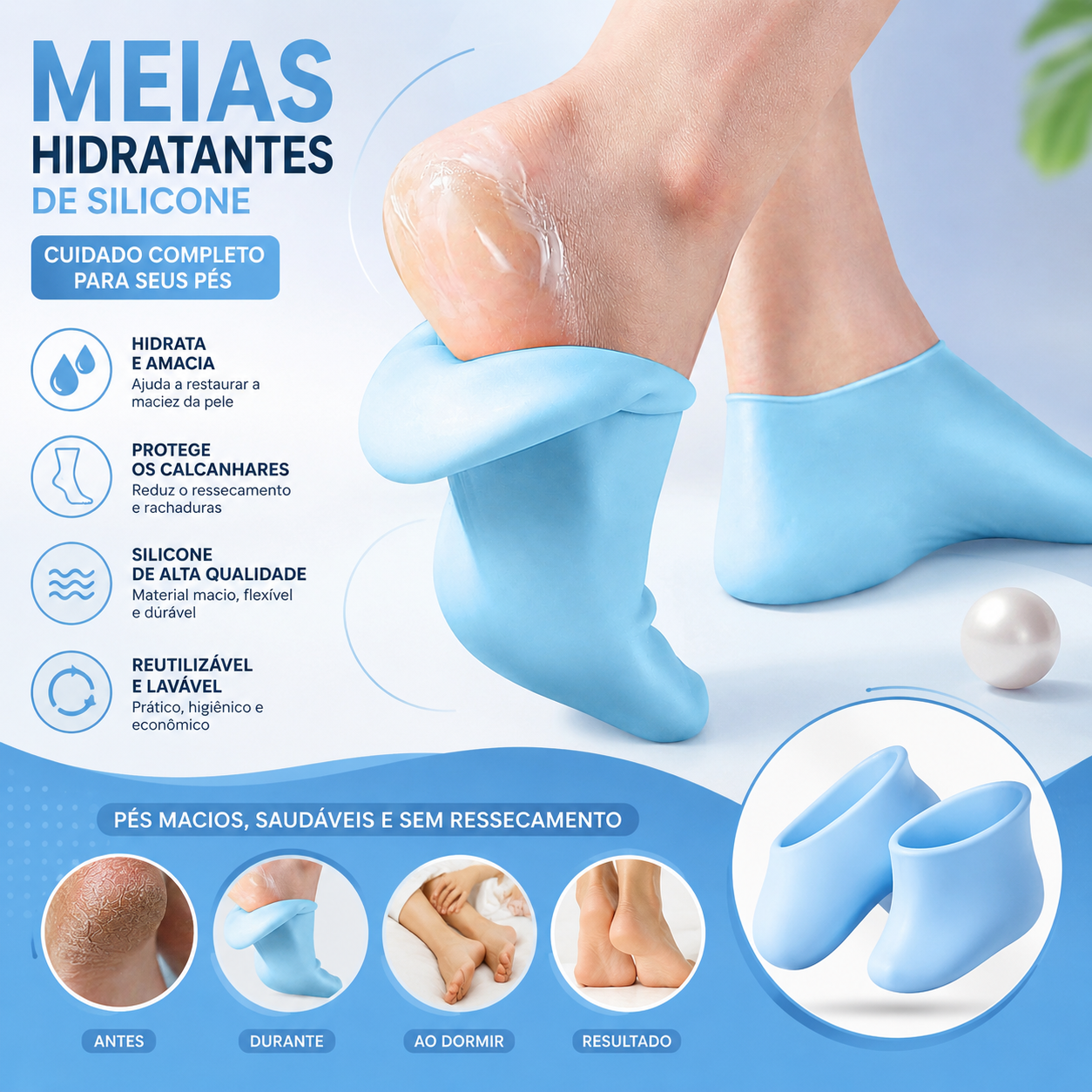 Meias Hidratantes de Silicone