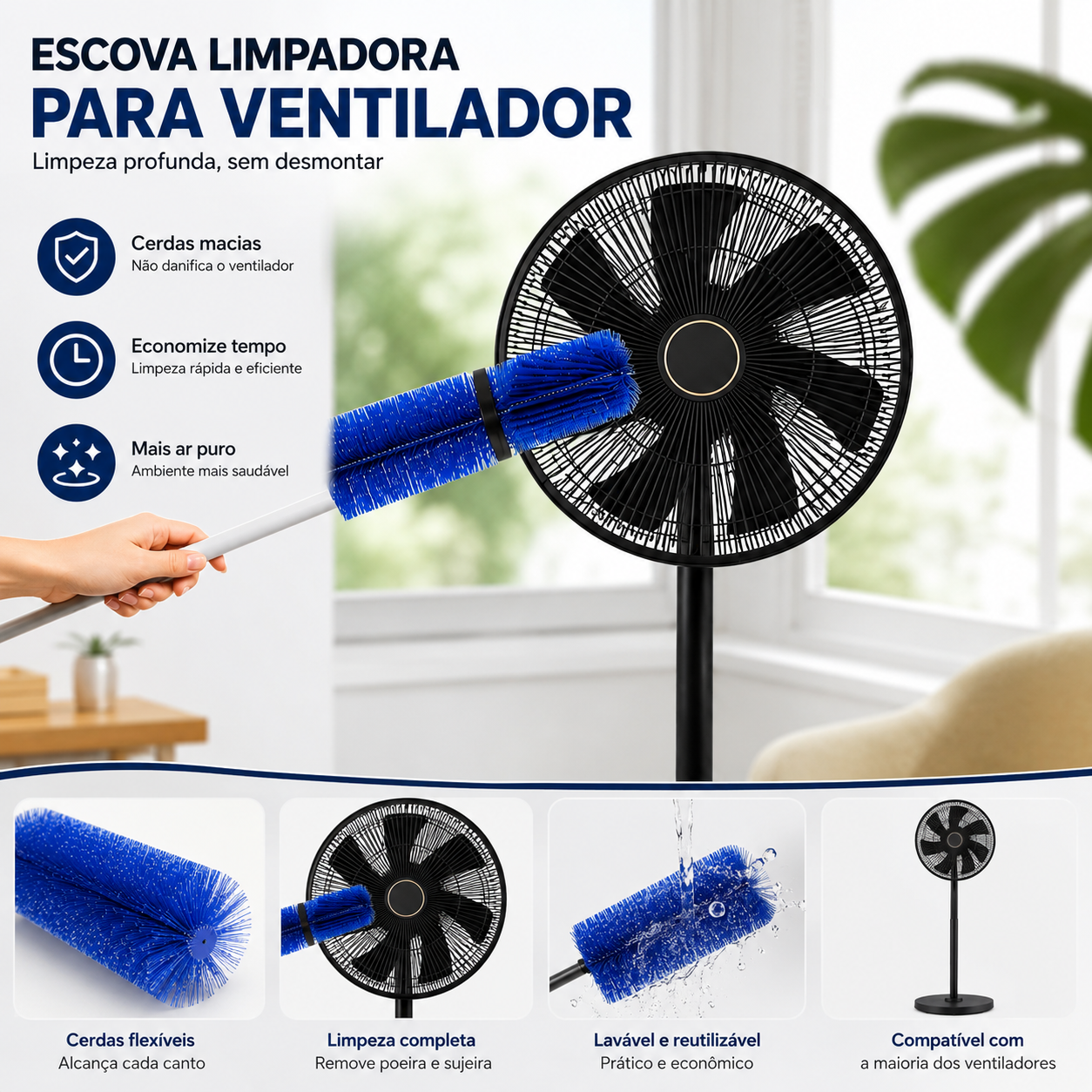 Escova Limpa Ventilador